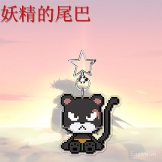 [Móc khóa] Fairy Tail Cat Pixel Hàng hóa Ngôi sao Móc khóa Túi trang trí Mặt dây chuyền Acrylic Quà tặng bạn bè L64D
