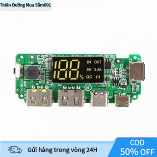 [COD] Mô-đun sạc pin 18650 có màn hình - Hỗ trợ nhiều cổng USB, Type-C, bảo vệ an toàn, chế tạo power bank