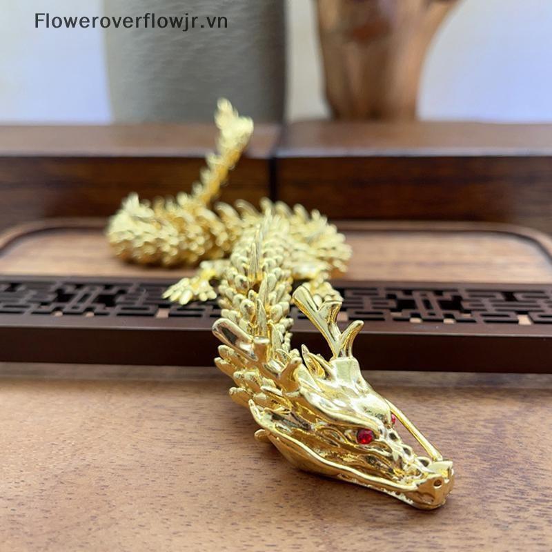 FJ Tượng Rồng Quà Tặng Sáng Tạo Hợp Kim 3D Rồng Có Thể Xoay Rồng Thủ Công Món Quà Trang Trí HOT