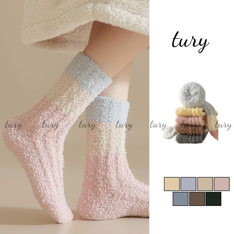 Tất Vớ Len Unisex Nam Nữ - Tury - Vớ tất len lông phối 3 màu - TV038