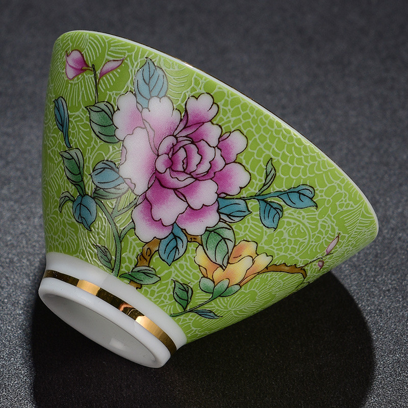 Jingdezhen Men Nhiều Màu Sắc Trà Gốm Master Cup Hộ Gia Đình Retro Nướng Hoa Trà Cốc Đơn Cốc Quà Tặng Lưu Niệm SIXA