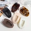 Kẹp Tóc AFTEROF, Vuốt Tóc Acrylic Hình Bầu Dục, Phong Cách Hàn Quốc Da Báo Matte Barrettes Nữ
