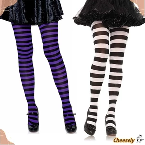 Quần Hosely vớ cao dệt kim có sọc, phù hợp cho cosplay và tiệc Halloween