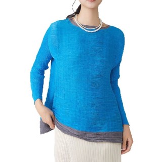 Miyake Áo sơ mi nữ mùa hè phong cách cao cấp, plus size dáng dài tay rời