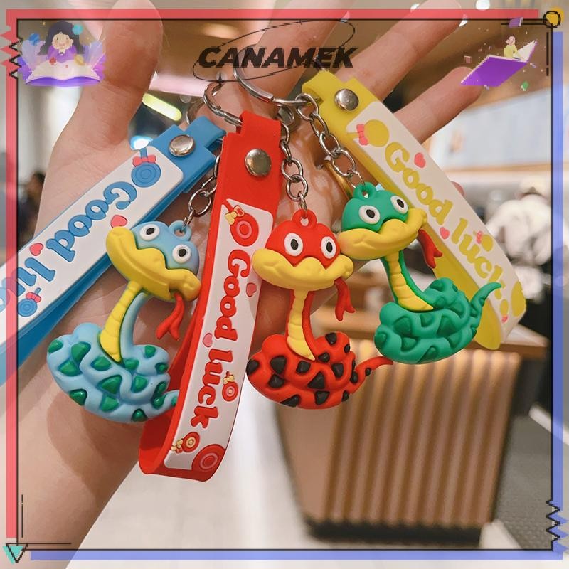 CANAMEK Sáng Tạo Rắn Mặt Dây Chuyền Móc Khóa Hoạt Hình Dễ Thương Cung Hoàng Đạo Rắn Năm May Mắn Mặt Dây Chuyền Ba Lô Trang Trí Phụ Kiện Quà Tặng CSF