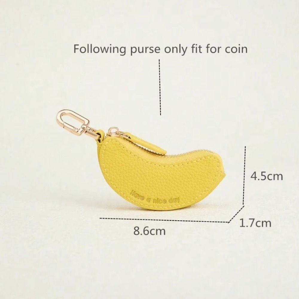 Ví đựng tiền xu GUSTAVA, Móc khóa ví Mini hình quả chuối trái cây, Túi đựng chìa khóa đa chức năng Túi đựng tai nghe Mặt dây chuyền