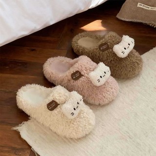 XIXITIAO Dép Cotton Nữ Mùa Đông Mềm Mại Dễ Thương Mèo Con Ấm Áp Thường Ngày Học Sinh Gia Đình