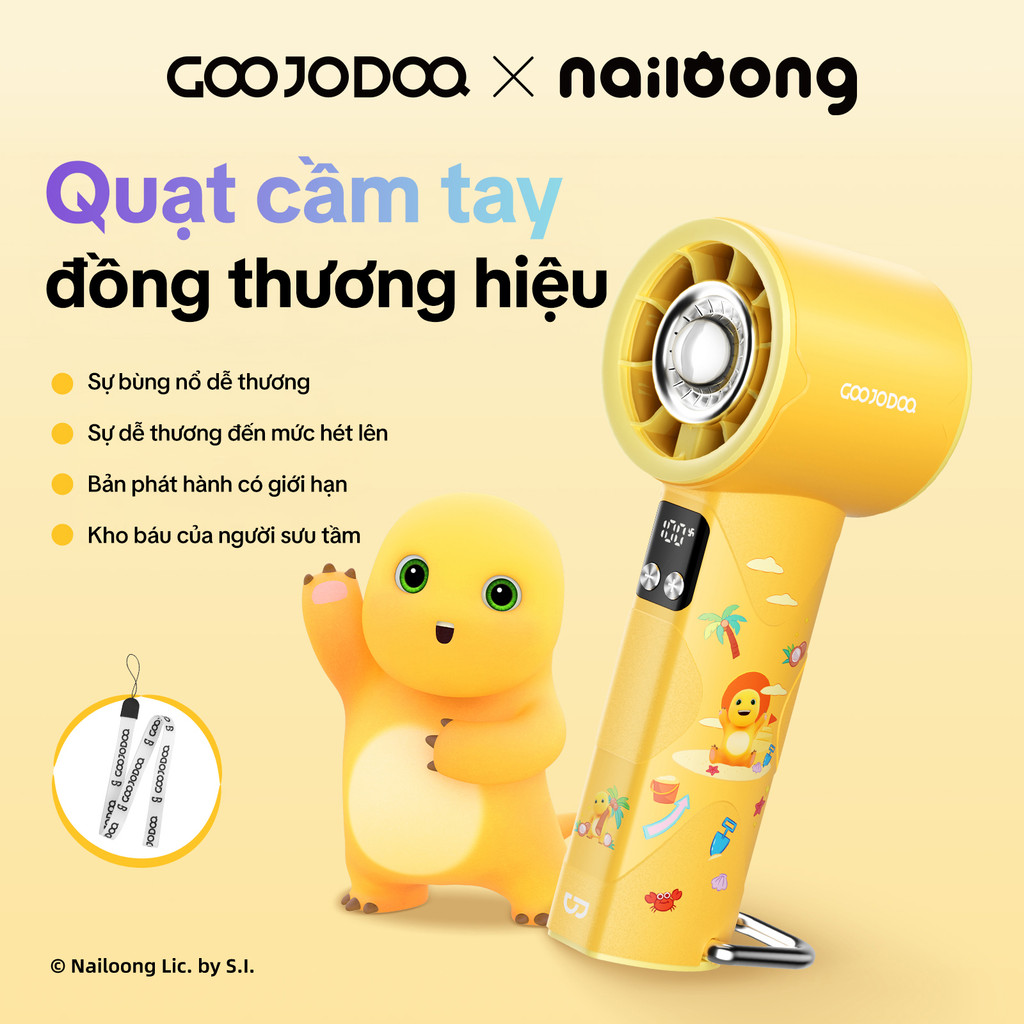 [Goojodoq × nailoong] Quạt đèn pin GFS002 / Quạt tốc độ cao 4000mAh Quạt gió 100 bánh răng Màn hình kỹ thuật số Quạt cầm tay Turbo có thể điều chỉnh