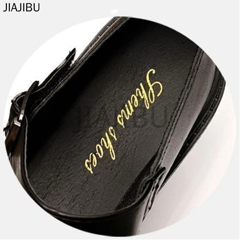 Size 34-43 Giày Da Mũi Tròn Chống Trượt Cổ Điển Phong Cách Đại Học Anh Màu Be/đen Cho Trường Học Đồng Phục JK Nhật Bản Lolita Cỡ Lớn Thường Ngày Dày Cao Gót Cho Nữ Korean Fashion Platform Mary Jane Doll Shoes