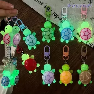 WANYEDI Rùa Móc Khóa, Quà Tặng DIY Phát Sáng Trong Bóng Tối Rùa Móc Chìa Khóa, Chìa Khóa Dạ Quang Trang Trí Nhựa Động Vật Móc Khóa Nữ Túi Trang Trí