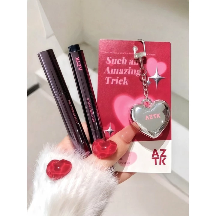 Aaztk Lip Gloss Mirror Water Gloss Lip Glaze Cinnamon Powder Nude Solid Lip Gloss Daily Light Trang điểm Son môi Độ bão hòa thấp Học sinh