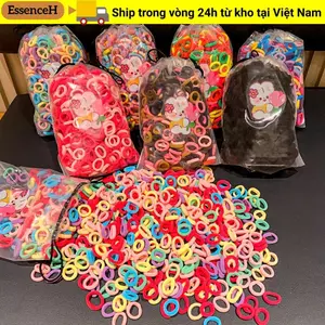 ESSENCEH 100 chiếc Băng đô đàn hồi cao, Dây buộc tóc ngón tay màu nâu đen Bộ băng đô trẻ em, Thời trang Hàn Quốc Dễ thương MIni Không gây hại Vòng tóc Phụ kiện tóc cho bé gái