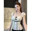 Áo thun ngắn tay Bowknot Polka Dot dành cho nữ mùa hè Pure Desire Một vai không tay khoe hình Top