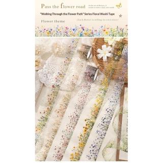 JIANWU 30mm * 200cm Vintage Nông thôn Vật liệu cảnh quan hoa Cắt băng ScrapbookingPET Sáng tạo DIY Tạp chí Văn phòng phẩm