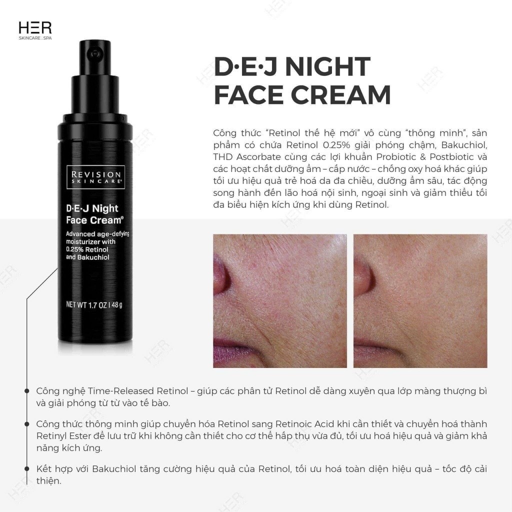 [HÀNG CÔNG TY] Kem dưỡng Revision Retinol DEJ Night Face Cream 0.25%