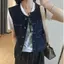 Áo Vest Denim cổ điển dành cho nữ Xuân Thu Phong cách mới Plus Size Fat Sister All-Match Loose Layered Áo ghi lê nữ hàng đầu