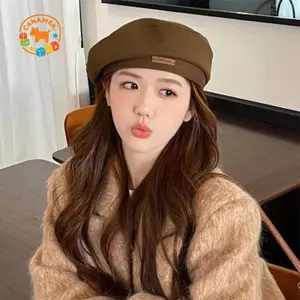 CANAMEK Cotton Nữ Mũ Nồi Mùa Đông Mũ Vintage Pháp Kẻ Sọc Top Mũ Họa Sĩ Mũ Thu Đông Phố Hình Bát Giác Mũ Nồi CSF