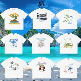 [ HOẢ TỐC ] Áo Thun OVERSIZE Đi Biển MÙA HÈ, chất thun Cotton mỏng mịn, thíchhợp mặc nhóm