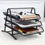 Giá đỡ tập tin ba lớp bằng kim loại thép gai Khay dữ liệu 9205 Khay đựng tập tin chống rỉ sáng tạo WYVJ