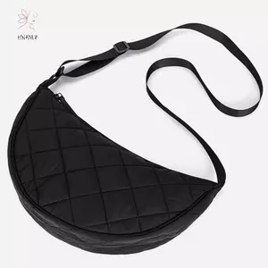 Túi đeo chéo HNKMP Túi đeo chéo lưới kim cương Túi đeo vai Dung tích lớn.