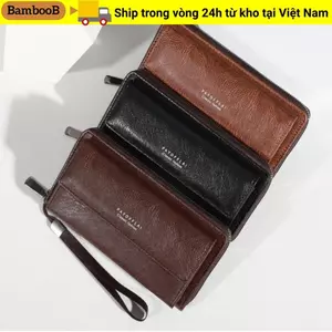 Túi Ly Hợp BAMBOOB, Ví Dài Dây Kéo Hai Lớp, Thẻ Đa Năng Thời Trang PU Dung Tích Lớn Đựng Thẻ Sinh Viên