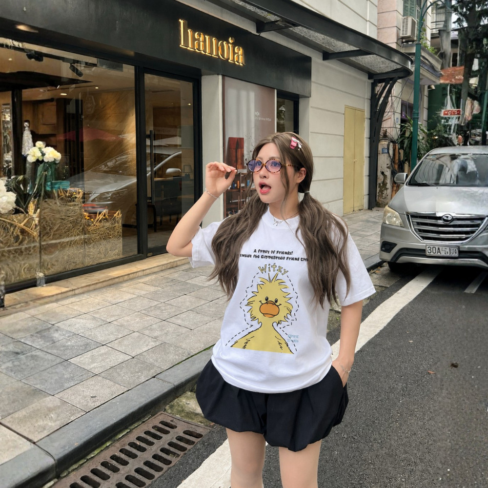 （Giao hàng 24h）Angela Áo Thun Boxy Angela - Hoạt Hình Cartoon - Premium Cotton 220gsm Cotton 2 Chiều - GMBX52