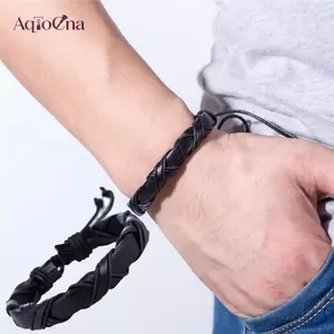 AqToCna Da Handmade Nam Nữ Dây Vòng Tay Vòng Tay Vòng Tay Quấn Dây Có Thể Điều Chỉnh AqToCna