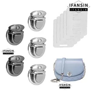 IFANSIN 1 / 5 Chiếc Khóa Túi, Phụ Kiện Túi Thủ Công Bắt Khóa, Linh Kiện DIY Đóng Cửa Phần Cứng Khóa Kim Loại Chụp Cho Túi Xách Ví Totes