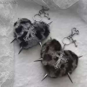 KIKIN Phụ Kiện Móc Khóa Trái Tim Sang Trọng Và Kim Loại Thánh Giá Thời Trang Móc Khóa Phụ Kiện