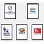 Champions League Premier League Serie A Bundesliga Ligue 1 La Liga Logo Không Khung Vải Chống Thấm Nước Poster, Bóng Đá Nghệ Thuật Treo Tường Cho Thanh Thể Thao Trang Trí Phòng Quạt