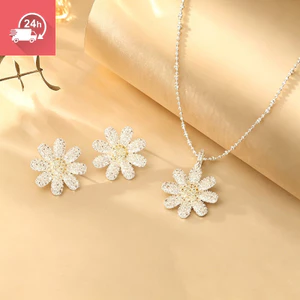 Full kim cương hoa cúc thiết kế thích hợp trang phục đi lại vòng cổ / bông tai nữ