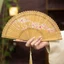 Cổ Full Tre Quạt Khắc Rỗng Nhỏ Dễ Dàng Mở Đóng Phong Cách Trung Hoa Quạt Gấp Nữ Hanfu Sườn Xám Khiêu Vũ Đạo Cụ