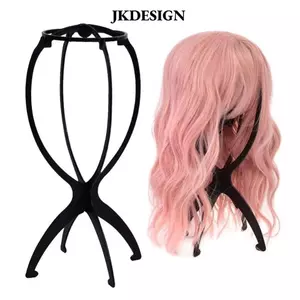 Giá đỡ đầu bằng nhựa JKDESIGN, Giá đỡ tóc giả gấp di động bằng nhựa rỗng, Công cụ hiển thị tóc giả ổn định có thể gập lại có thể điều chỉnh bền bỉ Đào tạo cắt tóc