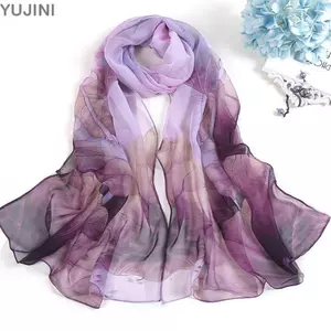 Khăn choàng đi biển YUJINI, Khăn lụa thêu chống nắng, Khăn choàng chống nắng bằng lụa mịn thoáng khí mùa hè dành cho nữ