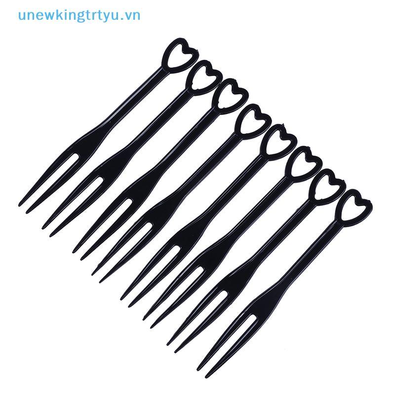 Unewtyu 500 Cái / 200 Chiếc Nĩa Bánh Hình Trái Tim Mini Trẻ Em Nhựa Món Tráng Miệng Nĩa Trái Cây Bộ Đồ Ăn Tiệc Nướng Dụng Cụ VN