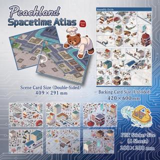 ENWEI 8 Chiếc [Peach Blossom Paradise Series] Nhãn Dán Phong Cảnh Kiến Trúc Cổ Đường Phố Cực Lớn Ga Tàu Cao Tốc Trang Trí Tạp Chí