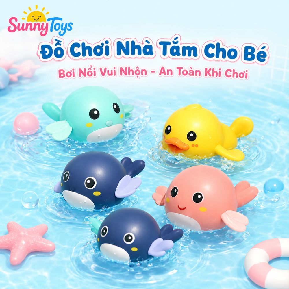Bộ Thú Bơi Nhà Tắm 5 Món SunnyToys - Rùa, Cua, Cá, Vịt Cho Bé Tắm Vui Mỗi Ngày