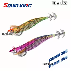 NEWIDEA Dệt Mực Móc Chìm Mô Phỏng Jig 25g 30g Gỗ Tôm Mồi