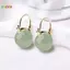 < Honeyba > Bông tai hạt ngọc bích phong cách cổ xưa Bông tai khí chất thời trang nhẹ nhàng dành cho nữ Cô gái Bông tai cổ điển Phụ kiện trang sức Quà tặng đẹp
