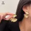 Bông tai thả hình lá bạch quả hình học Bohemian dành cho nữ Phụ kiện trang sức tai [Mina]