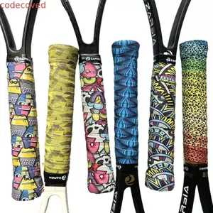 Dây đeo mồ hôi CODECOVED, Băng dính cầu lông chống trượt in 3D, Dụng cụ vợt tennis Màu sắc tươi sáng Quần vợt chống trượt Overgrips Tay cầm xe đạp