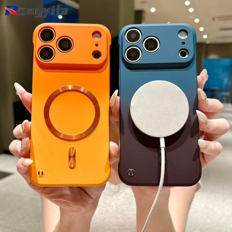 Ốp Điện Thoại Từ Tính Không Khung Cho Huawei Nova 12 11 10 Honor 300 200 100 90 Pro Magic 7 6 5 Pro 5G 4G Vỏ Dễ Thương Chuyển Đổi Đơn Giản Tản Nhiệt Vỏ Sạc Không Dây Cứng