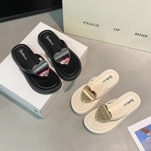Phong Cách Nữ Flip-Flops Peach Heart Giày Đi Biển Ngoài Trời Bé Gái Thời Trang Flip-Flops Flip-Flops OROX