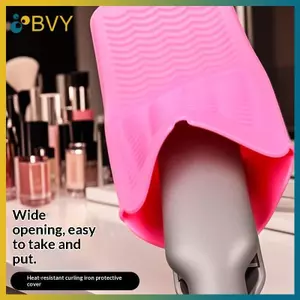 BVY 1 Cái Silicon Chịu Nhiệt Miếng Lót Túi Bảo Quản Thảm Cách Nhiệt Cho Máy Kéo Tóc Uốn Nhiệt Sti Curler Cover.