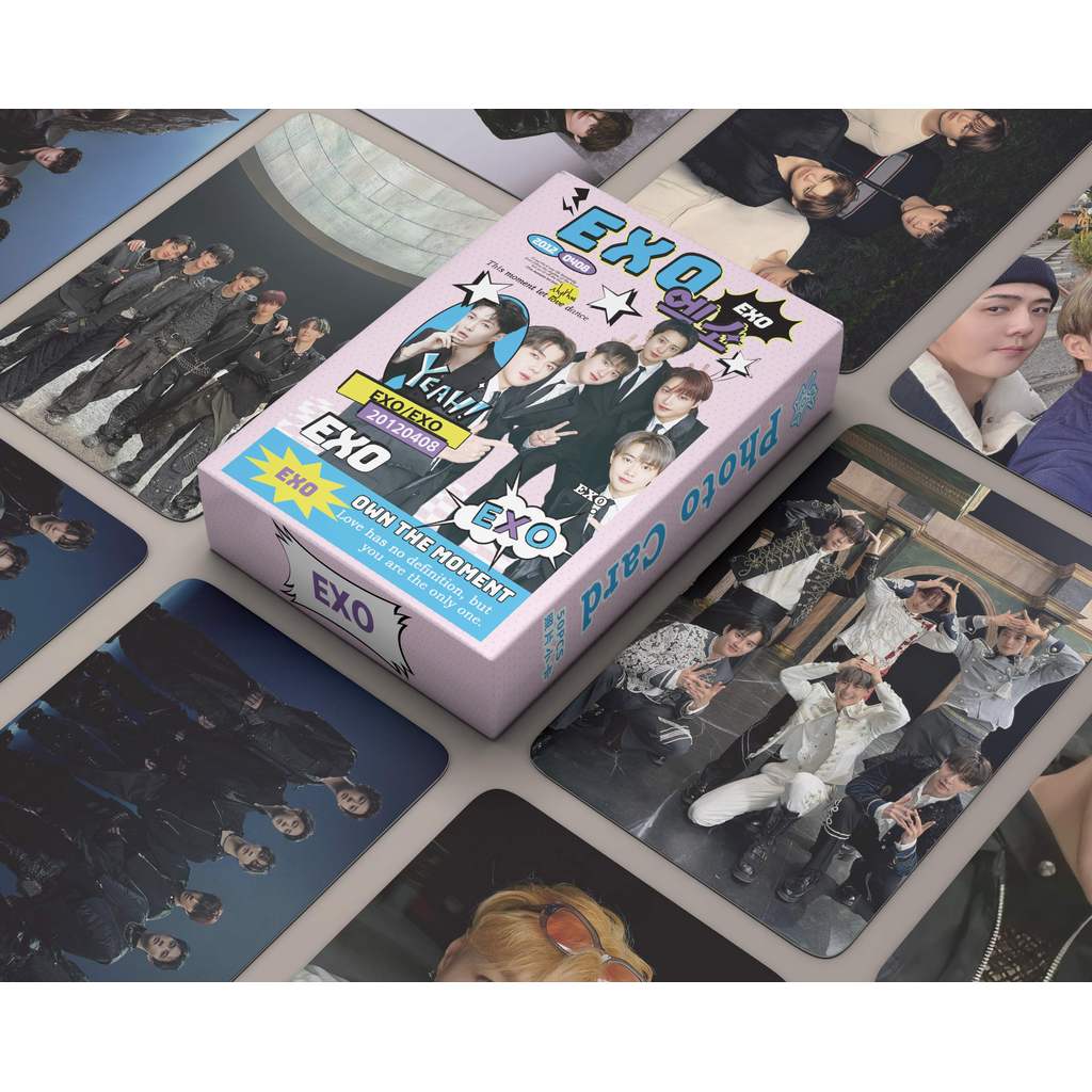 50-55 Cái / hộp EXO Laser Holographic Photocards BAEK HYUN SEHUN Chanyeol SOLO Lomo Cards D.O. Bưu thiếp ba chiều KAI CHEN XIUMIN SUHO YM