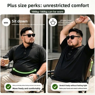 Plus Size Nam Mùa Hè Cổ Tròn Tay Ngắn Thêu Áo Sơ Mi Polo