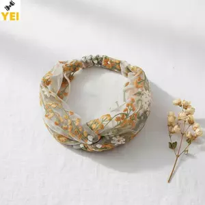< YEI > Lưới thêu rộng thêu hoa tinh tế thoáng khí Không có thiết kế đau đầu cho nữ mặc trong thời gian dài mới