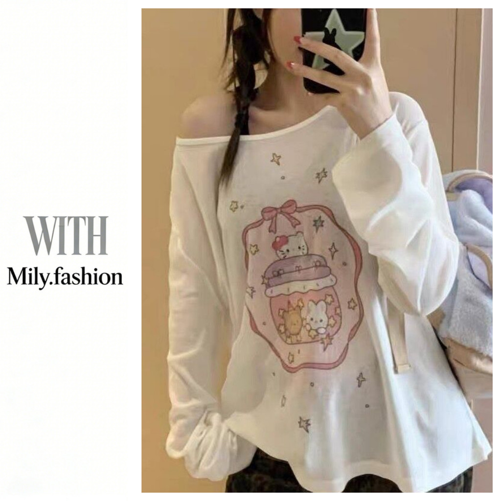 Milyfashion Mùa Hè Phong Cách Mới Mỏng Chống Nắng Áo Đi Lại Áo Thun Dài Tay Thường Ngày Rời Lười Top OQRW