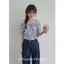 Áo thun ngắn tay hoa một vai Slim-Fit Xanh ngắn phong cách cao cấp