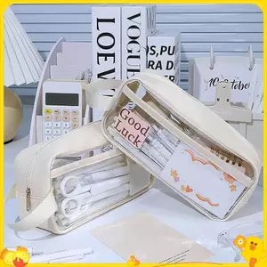 Trong suốt Dung Tích Lớn Túi Đựng Bút Chì Phong Cách INS Trường Học Hộp Đựng Văn Phòng Phẩm Chống Nước Di Động Bút Chì Túi Bảo Quản